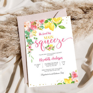 Invitation Carton d'invitation de mariage floral au citron