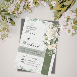 Invitation Carton d'invitation de mariage floral élégant