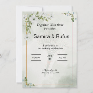 Invitation carton d'invitation de mariage floral élégant avec