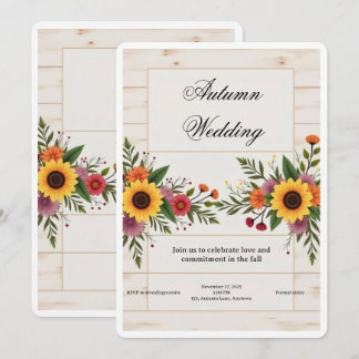 Invitation Carton d'invitation de mariage floral – Élégant et