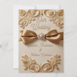 Invitation Carton d'invitation de mariage floral embossé – Ru