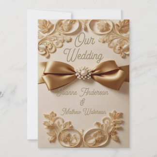 Invitation Carton d'invitation de mariage floral embossé – Ru