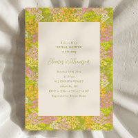 Carton d'invitation de mariage floral vert citron