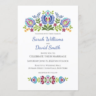 Invitation Carton d'invitation de mariage floral violet de co