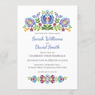 Invitation Carton d'invitation de mariage floral violet de co
