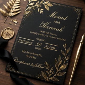 Invitation Carton d'invitation de mariage formel Black Tie |