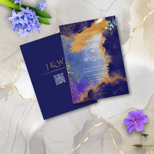 Invitation Carton d'invitation de mariage gothique floral enc