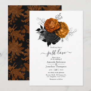 Invitation Carton d'invitation de mariage gothique floral noi