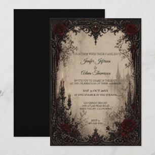Invitation Carton d'invitation de mariage gothique vampire Ha