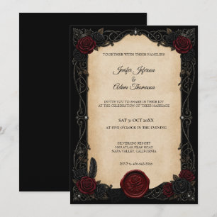 Invitation Carton d'invitation de mariage gothique Vampire Ha