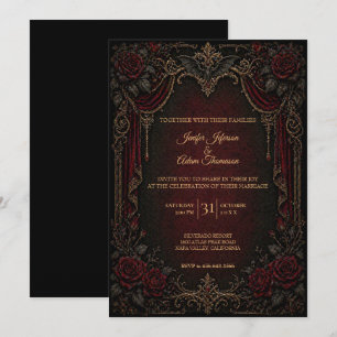 Invitation Carton d'invitation de mariage gothique vampire Ha