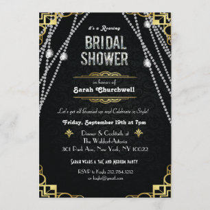 Invitation Carton d'invitation de mariage Great Gatsby Art Dé
