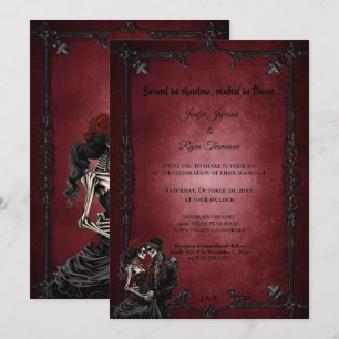 Invitation Carton d'invitation de mariage Halloween gothique