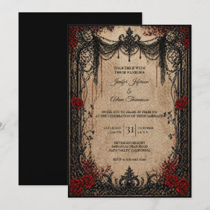 Invitation Carton d'invitation de mariage Halloween gothique