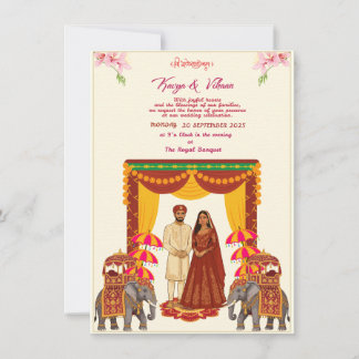 Invitation Carton d'invitation de mariage hindou indien tradi
