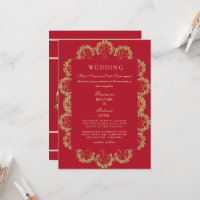 Carton d'invitation de mariage indien de style rou