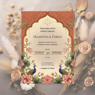 Invitation Carton d'invitation de mariage indien inspiré de P
