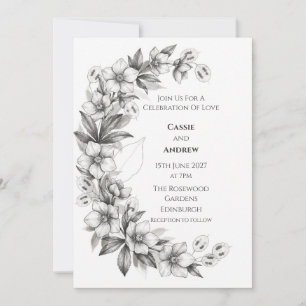 Invitation Carton d'invitation de mariage Lignée artistique L