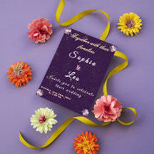 Carton d'invitation de mariage luxueux en feuille 