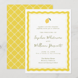 Invitation Carton d'invitation de mariage Minimal Lemon Côte
