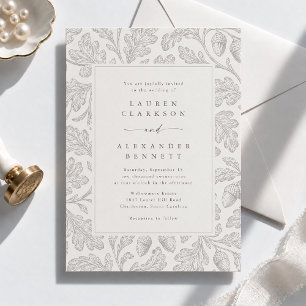 Invitation Carton d'invitation de mariage motif chêne vintage