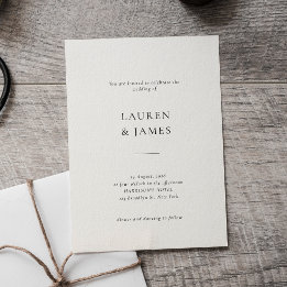 Invitation Carton d'invitation de mariage noir et blanc à scr