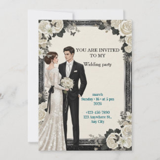 Invitation Carton d'invitation de mariage personnalisé Jardin