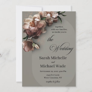 Invitation Carton d'invitation de mariage Pivoines en fleurs