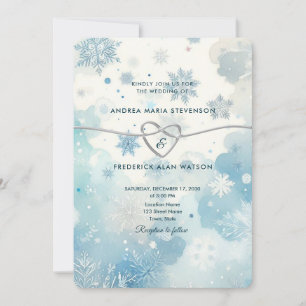 Invitation Carton d'invitation de mariage QR Winter Wonderlan