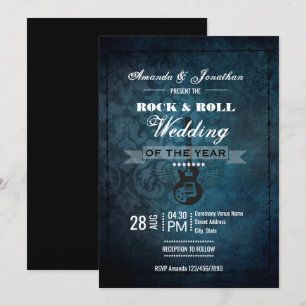 Invitation Carton d'invitation de mariage rétro vintage Rock 