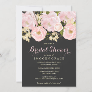 Invitation Carton d'invitation de mariage rose pâle et gris f