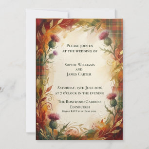 Invitation Carton d'invitation de mariage Russet Tartan Thist