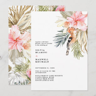 Invitation Carton d'invitation de mariage safari africain enc