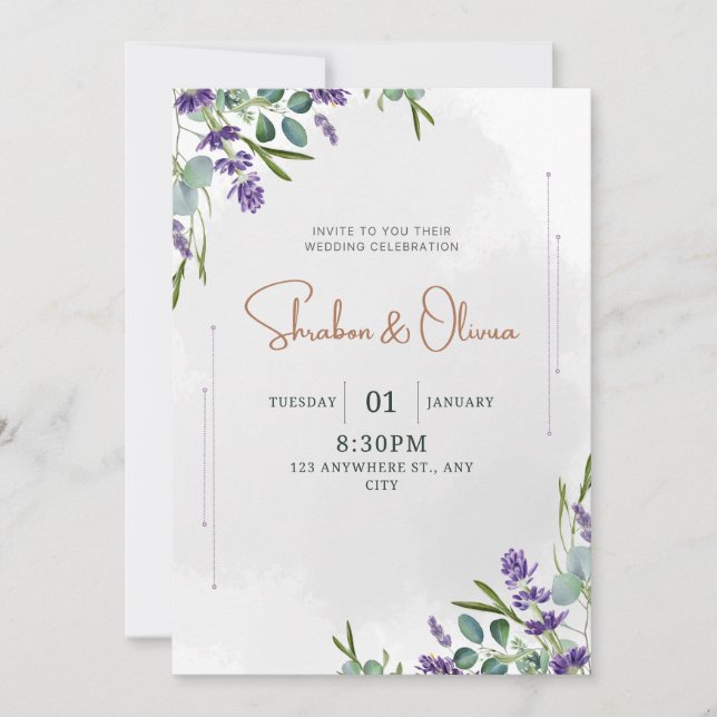 Invitation Carton d'invitation de mariage simple (Devant)