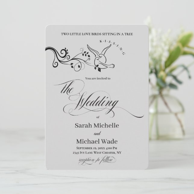 Invitation Carton d'invitation de mariage Simple Classique oi (Debout devant)