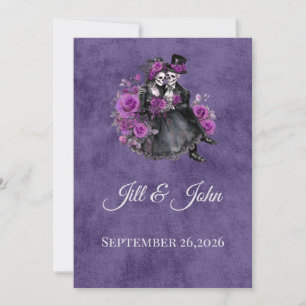 Invitation Carton d'invitation de mariage squelette gothique