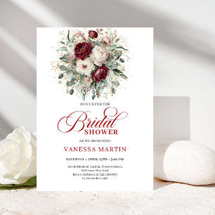 Invitation Carton d'invitation de mariage tendance burgundy v