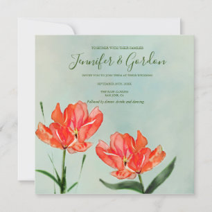 Invitation Carton d'invitation de mariage Tulipes Rouges