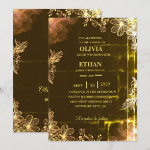 Invitation Carton d'invitation de mariage Velvet Emerald Glow