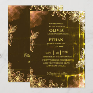 Invitation Carton d'invitation de mariage Velvet Emerald Glow