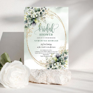 Invitation Carton d'invitation de mariage vert à l'aquarelle