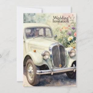 Invitation Carton d'invitation de mariage voiture de mariage