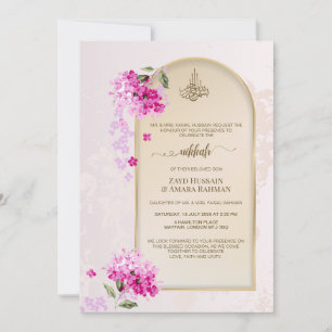 Invitation Carton d'invitation de Nikkah de luxe   Hydrangeas