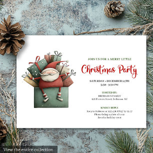 Invitation Carton d'invitation de Noël au Père Noël drôle rou