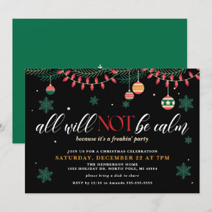 Invitation Carton d'invitation de Noël drôle Tout ne sera pas