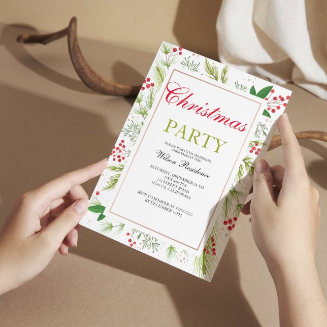 Invitation Carton d'invitation de Noël vintage (Créateur téléchargé)