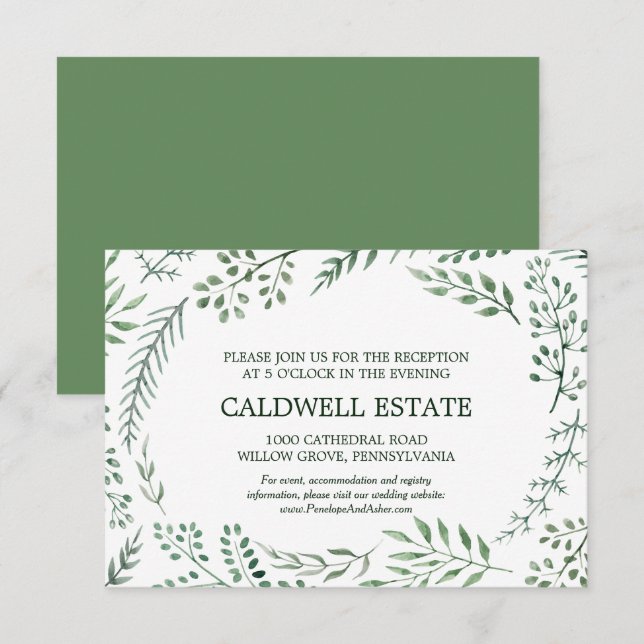 Invitation Carton d'invitation de réception de mariage à cour (Devant / Derrière)