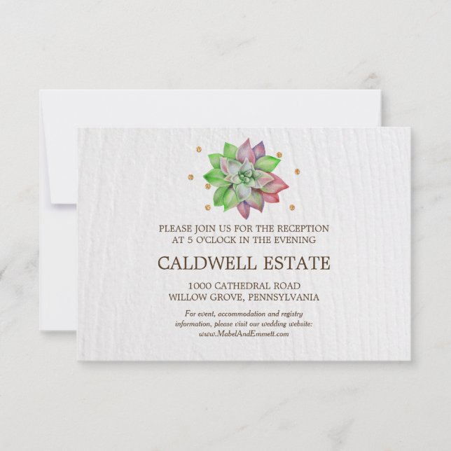 Invitation Carton d'invitation de réception de mariage aux su (Devant)