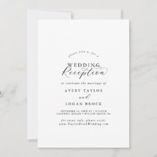 Invitation Carton d'invitation de réception de mariage écritu