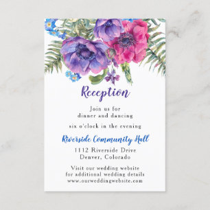 Invitation Carton d'invitation de réception de mariage floral